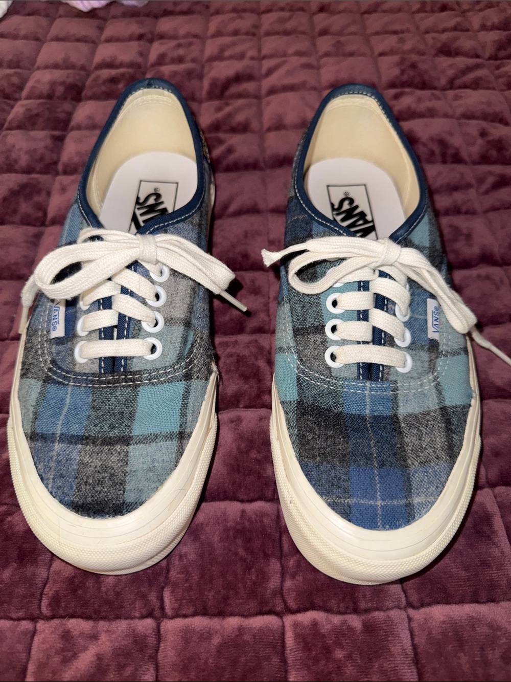 Vans Peneldton Blue and Gray Plaid Low-Top Sneakers